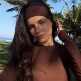 Cotton Jersey Headband Chocolade